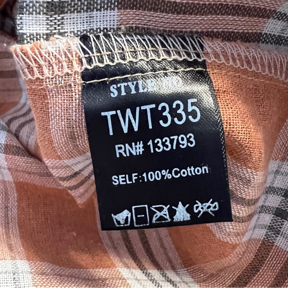 POL Orange Plaid Button Up Shirt Oversized L - Picture 15 of 16